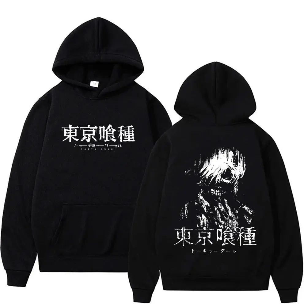 

Anime Tokyo Ghoul Kaneki Ken Face Graphic Hoodie Men Women Casual Fleece Cotton Pullover Hoodies Male Cartoon Fashion Tracksuit