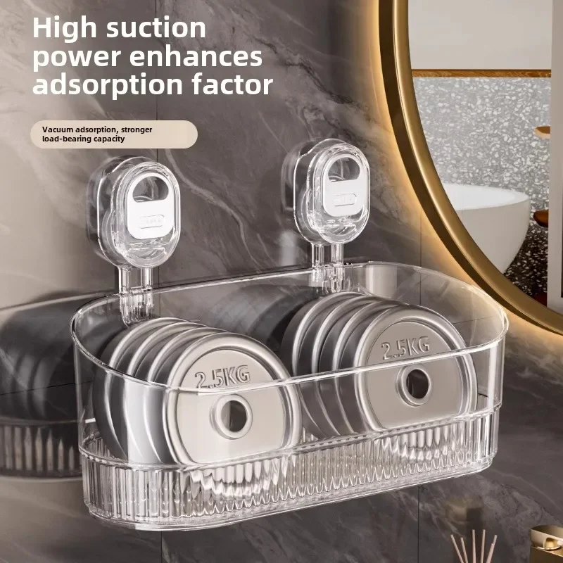 

Multi-functional Bathroom Shelf with Suction Cup, No Drilling Needed Shower Caddy for Shampoo Conditioner Soap Home Razors