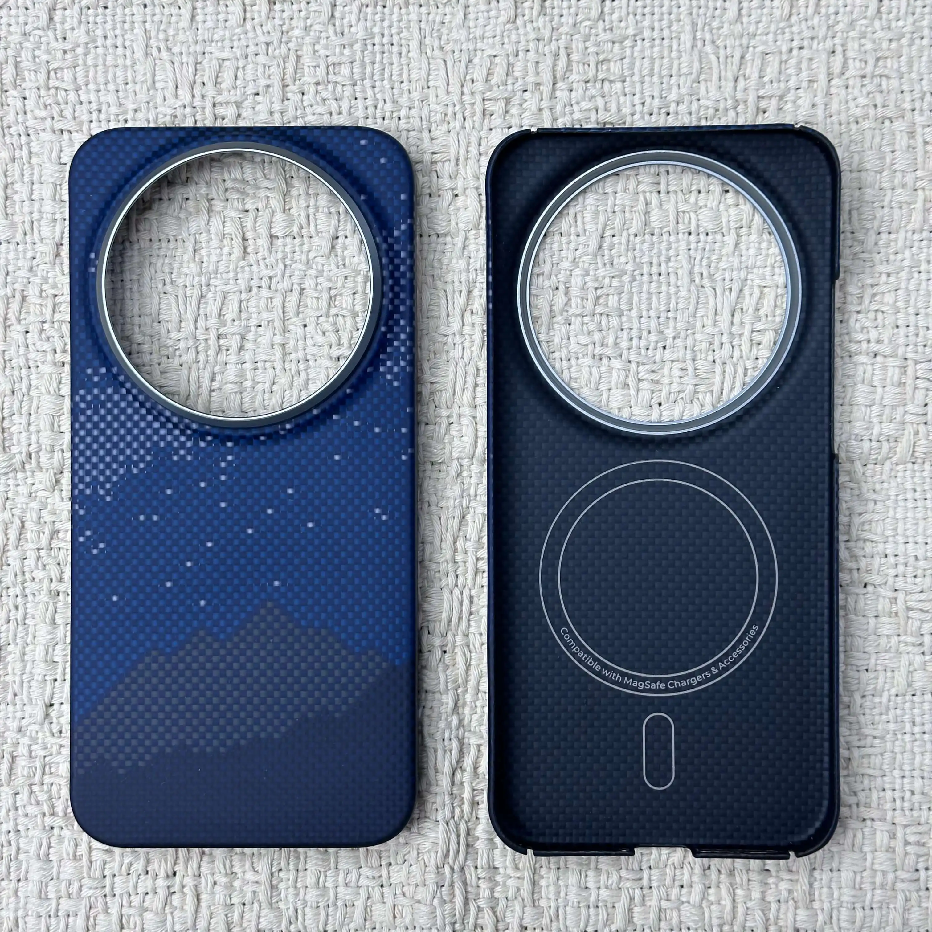 For Xiaomi 17 Ultra Blue Galaxy Starlight Pattern Magnetic Magsafe Cover, Ultra Thin Shockproof Phone Shell