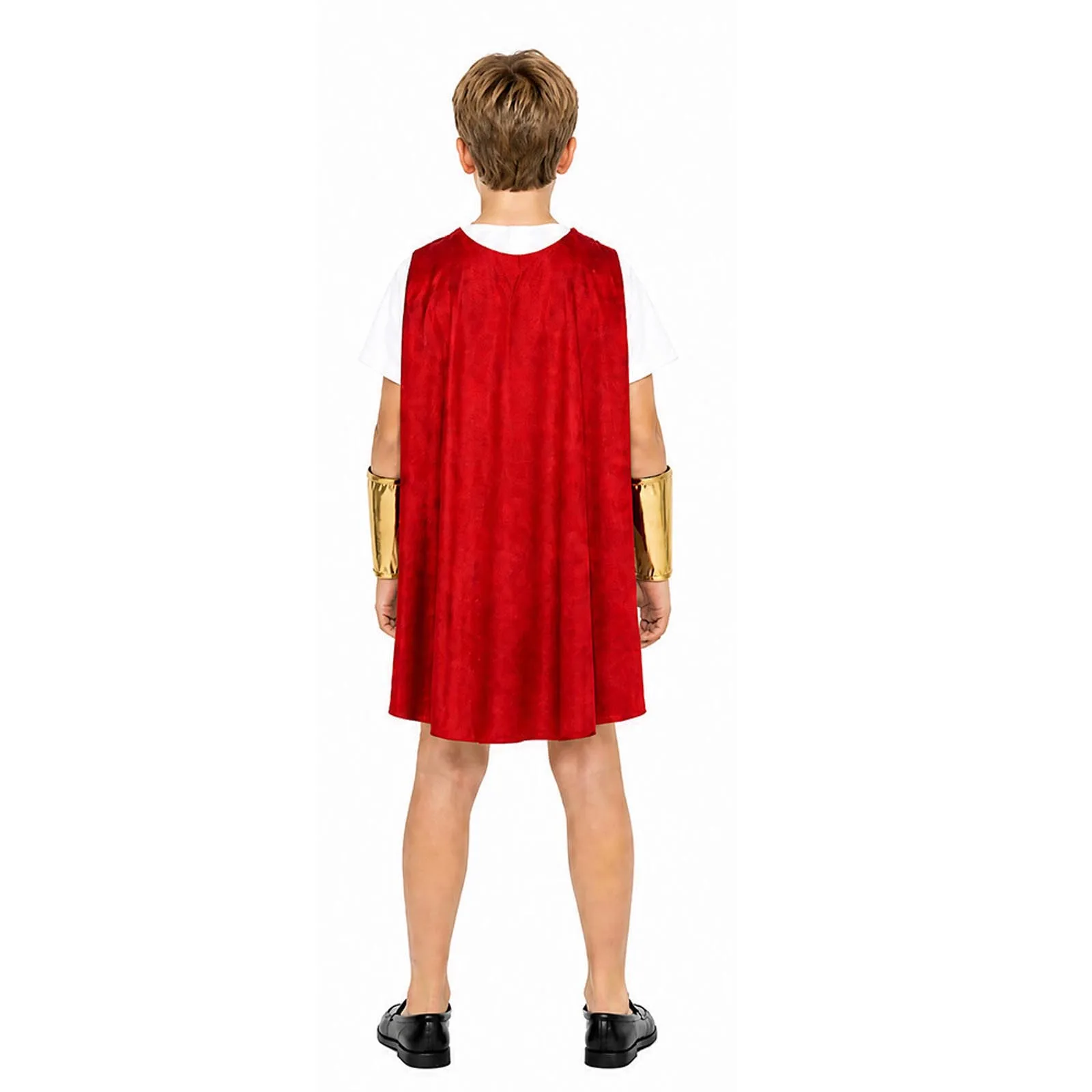 Children Ancient Roman Soldier Gladiator Cosplay Costume Halloween Party Medieval Spartan Warrior Robe with Cloak Wrist Guard