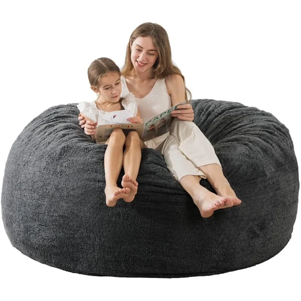 4 ft Memory Foam Bean Bag Chairs for Adults/Teens with Filling,Ultra Soft Dutch Velvet Cover,Round Bean Bag for Living Room