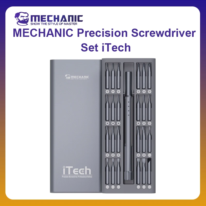 MECHANIC OFFICIAL iTech 48in1 Precision Magnetic Screwdriver High Hardness Steel Disassemble Tool Aluminum Alloy Press Magazine