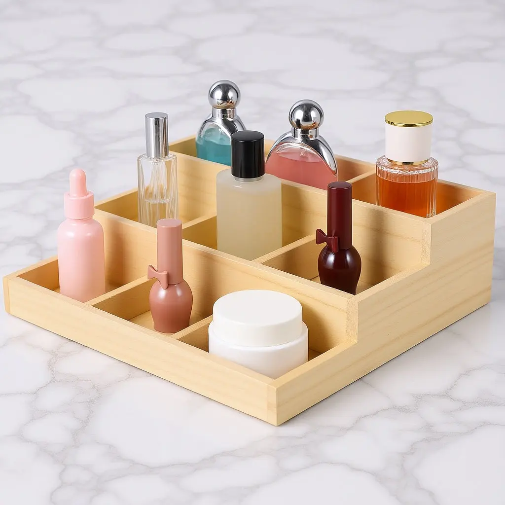 

Premium Wooden Jewelry Organizer Box Vintage Design Compact Lightweight Storage for Home Bedroom Bathroom Office Dressing Table