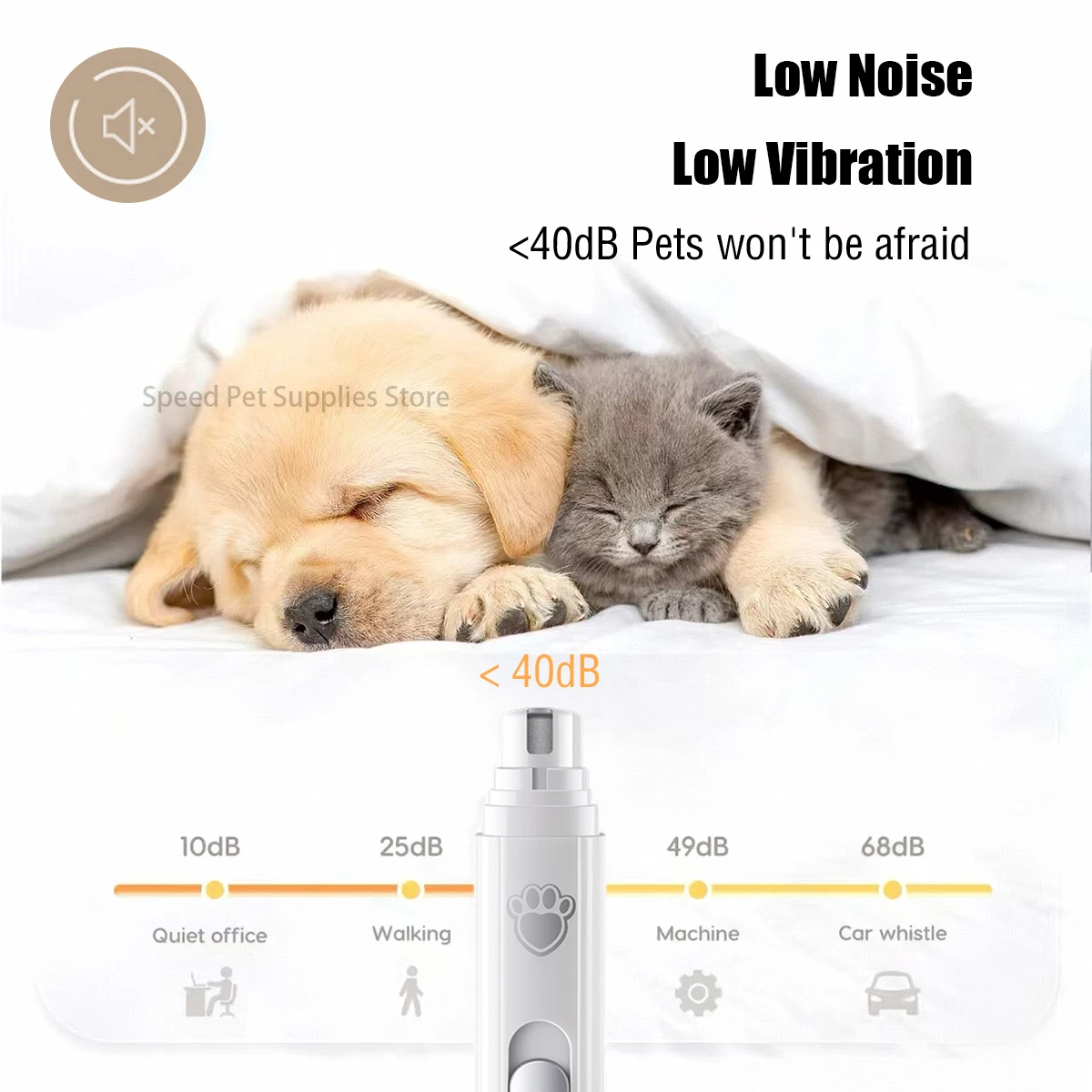 Электрическая шлифовальная машинка для стрижки ногтей для собак, USB перезаряжаемые триммеры для ногтей для домашних животных, безболезненные с полирувальным колесом для маленьких/больших домашних животных