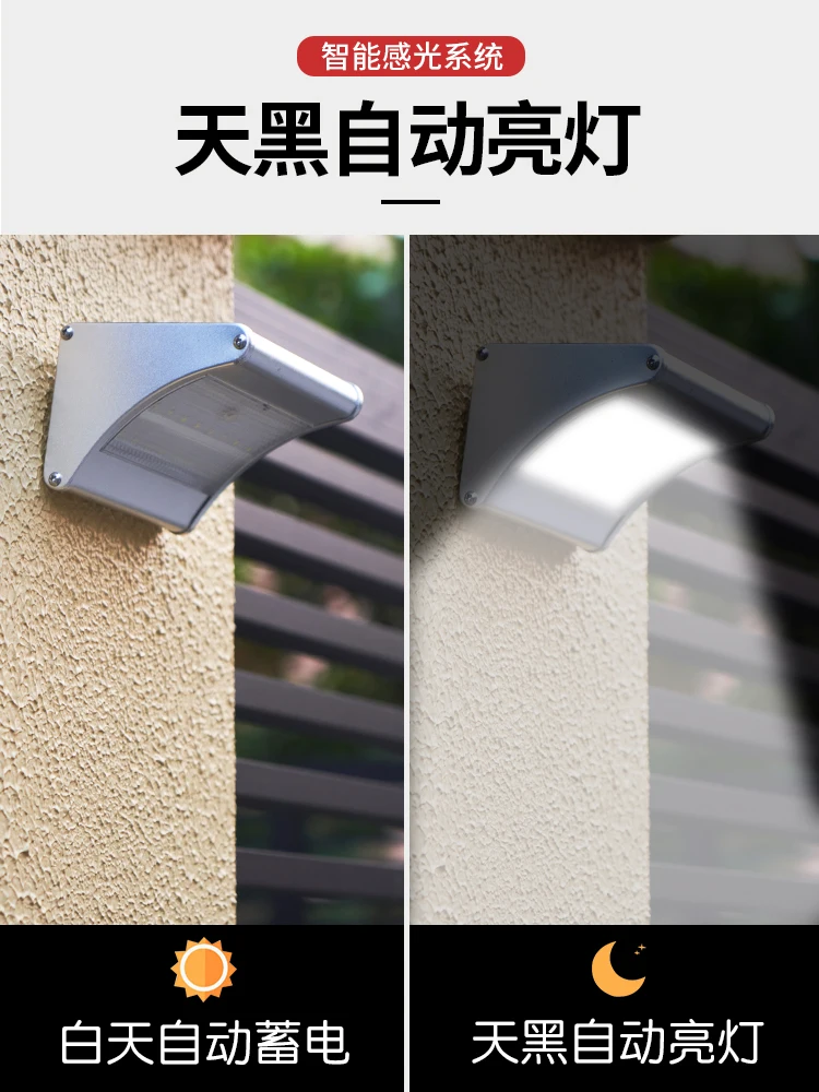 

Condensing solar light outdoor garden light human body induction wall light new rural household outdoor waterproof led street li