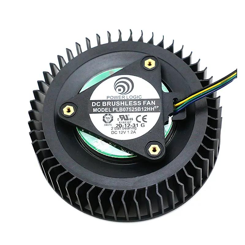 Nový 78MM 4PIN PLB07525B12HH GTX 1660 GPU fan，for asus RTX 2060 2070 2080ti turbo grafika karta chladící fanoušek