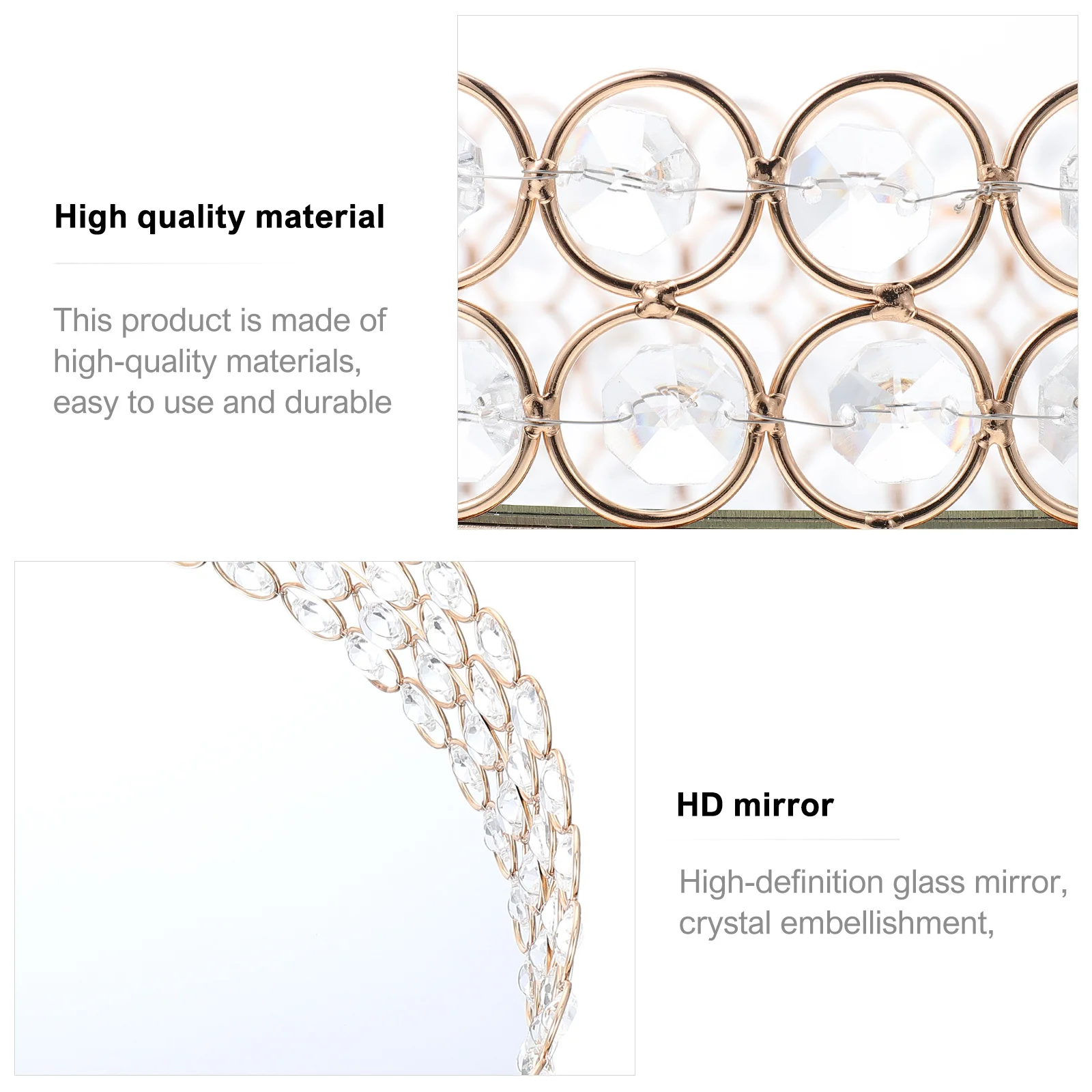 1Pcs Makeup Storage Tray Elegant Round Jewelry Organizer Mirror Surface Home Dressing Table Sundries Holder Fashion Display