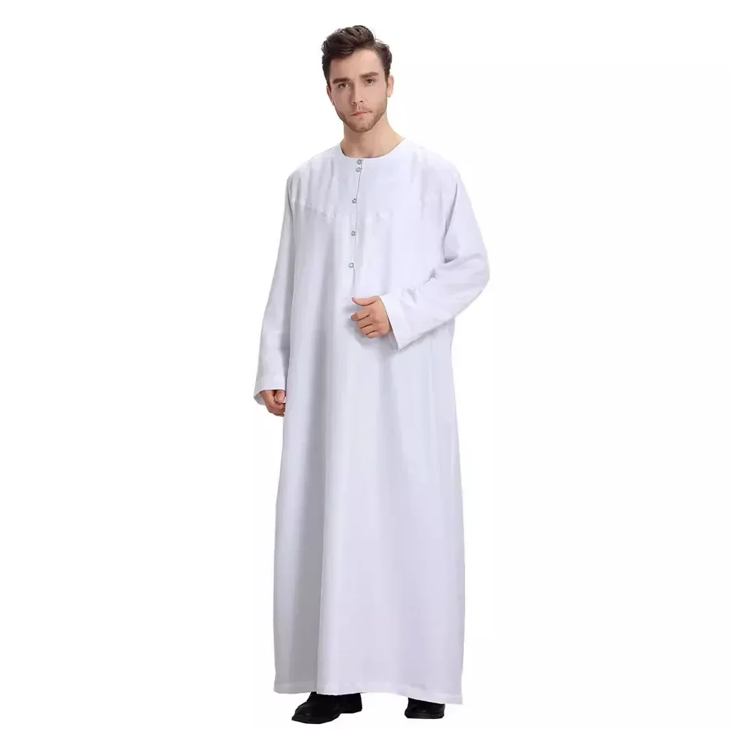 Homens Muçulmanos Vestes de Manga Comprida, Arábia Saudita, Oriente Médio, Turco Vestuário, Eid Al-Fitr, Cor Sólida, S-3XL