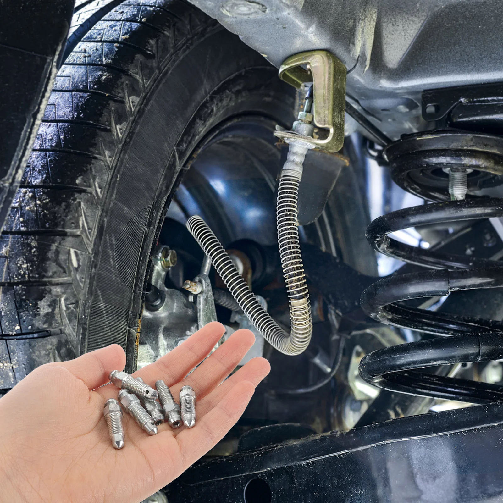

6Pcs Brake Pump Screws Galvanized Iron Car Motorcycle Bleeder Fittings Efficient Air Fluid Removal DIY Mechanics