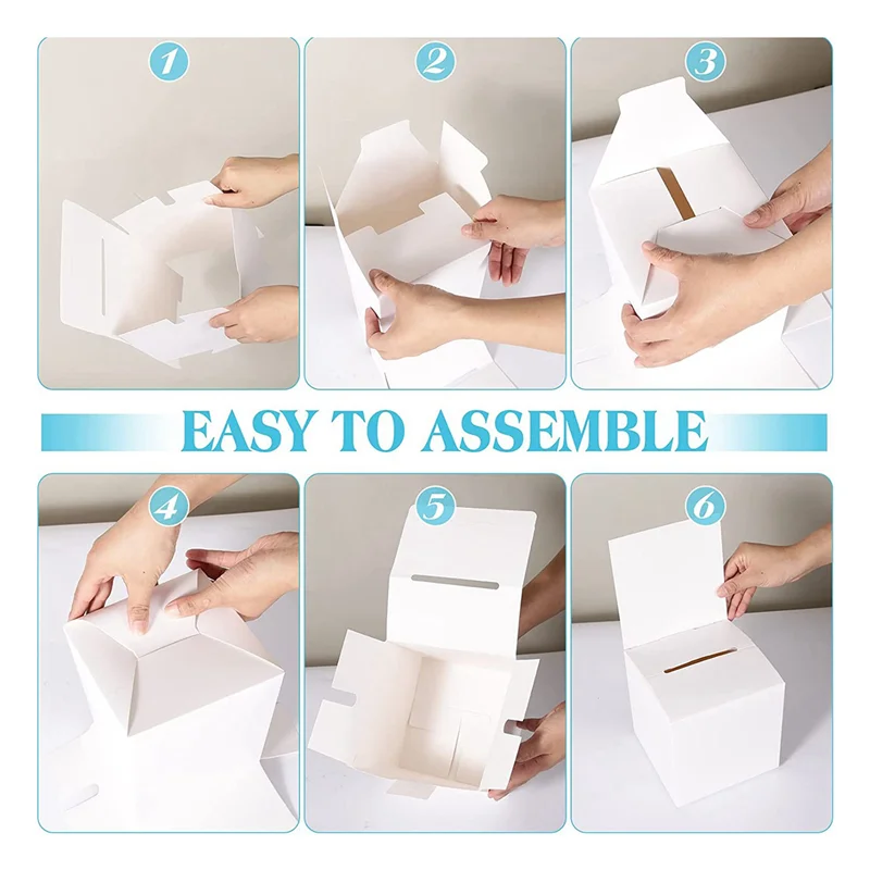 

AC52-24 шт. Sweepstakes Ballot Box Ballot Box Коробка для пожертвований для подбора средств, картонная коробка с прорезями, 6 х 6 х 6 дюймов