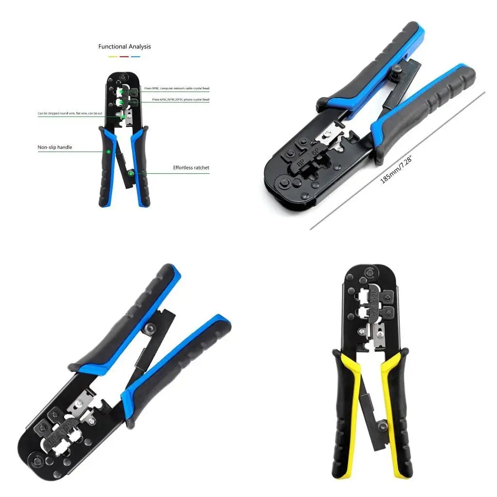 

31BA RJ45 Crimper 8P 6P Crimping Tools Stripper for RJ45 Connector Ethernet Cable Wire Cutter Tool Clamp Pliers