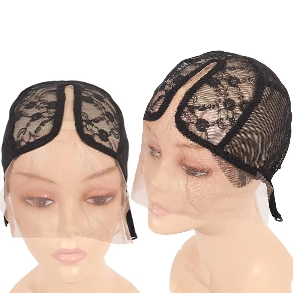 

Adjustable Middle Parting Lace Wig Cap, T- Front Lace Elastic Headgear Cap DIY Wig Accessories Mesh Bottom, Used For Making Wigs