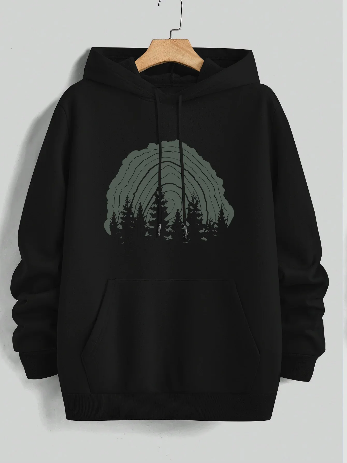 2026 New Autumn and Winter Hoodies for Men and Women, Loose Long Sleeves, Forest Pattern Printed Fashion Style