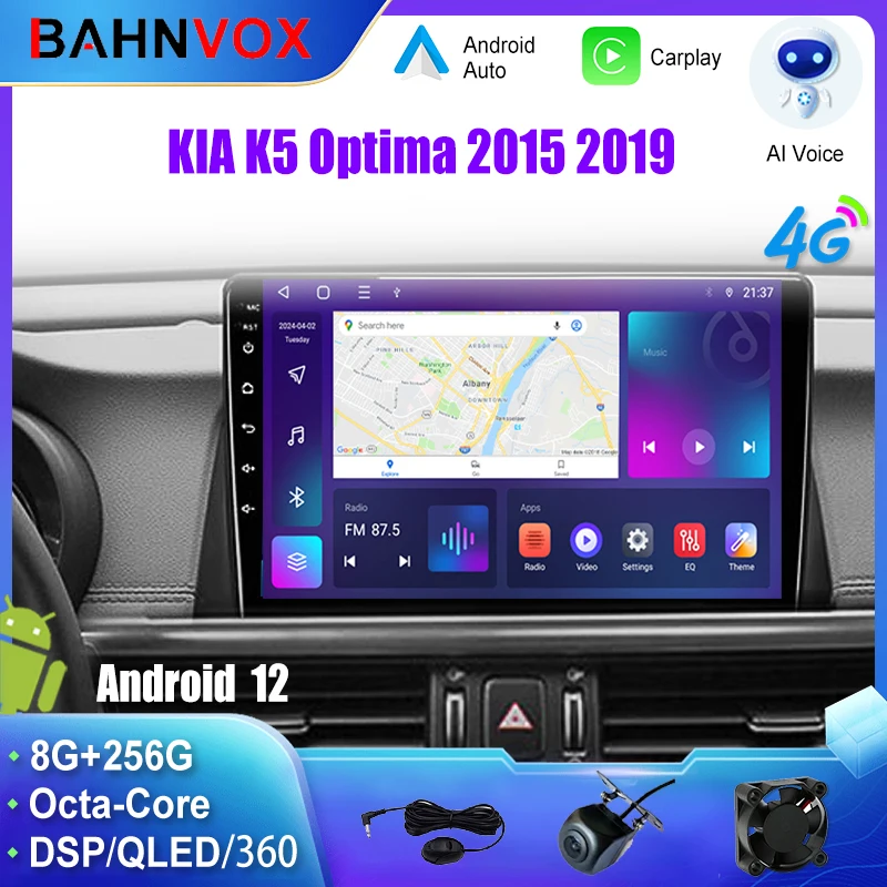 

9" Android 12.0 Car Radio for KIA K5 Optima 2015 2019 GPS Navigation Multimedia Video Player Stereo Carplay Head Unit