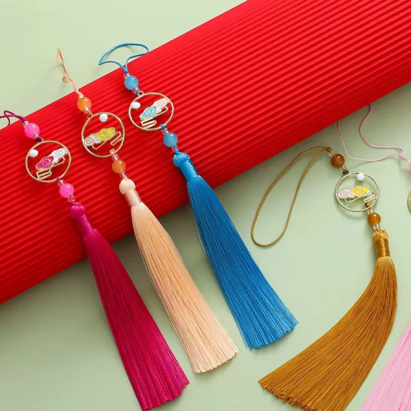 22CM tassel Fringe Double-Sided Auspicious Clouds Clothing fan Pendant Bag phone case DIY accessories Chinese New Year tassels