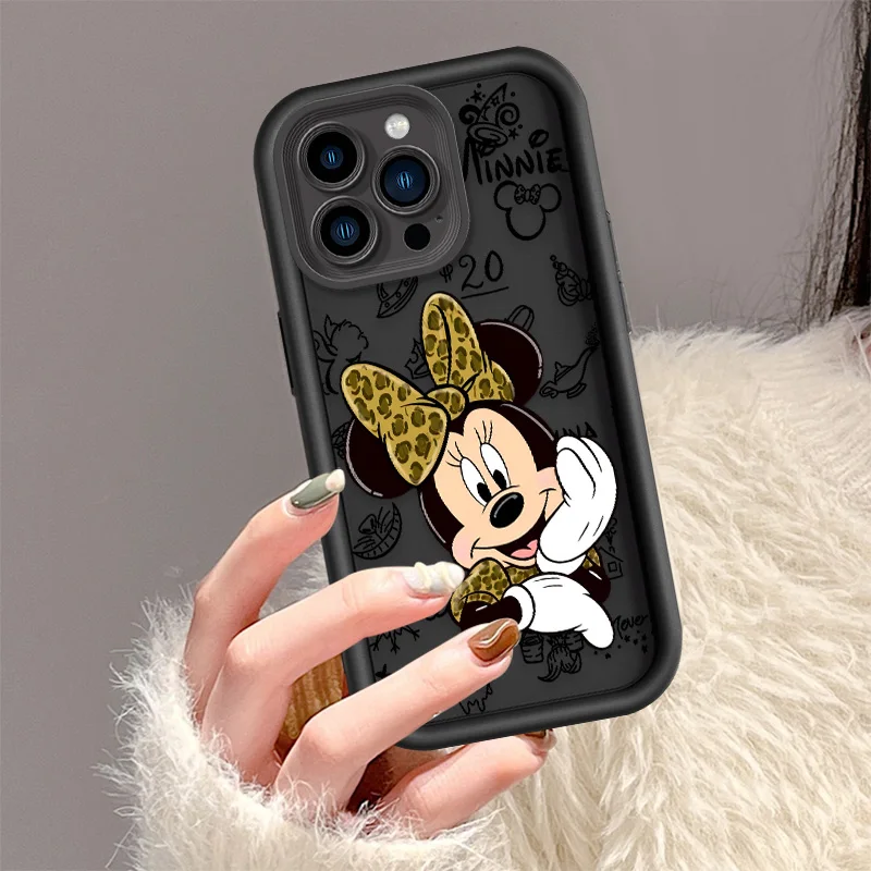 Minnie Disneyเมาส์สําหรับiPhone 15 14 13 12 11 Pro Max XS Max X XR 7 8 Plus 6S 5S Liquid Eyeบันไดโทรศัพท์กรณี