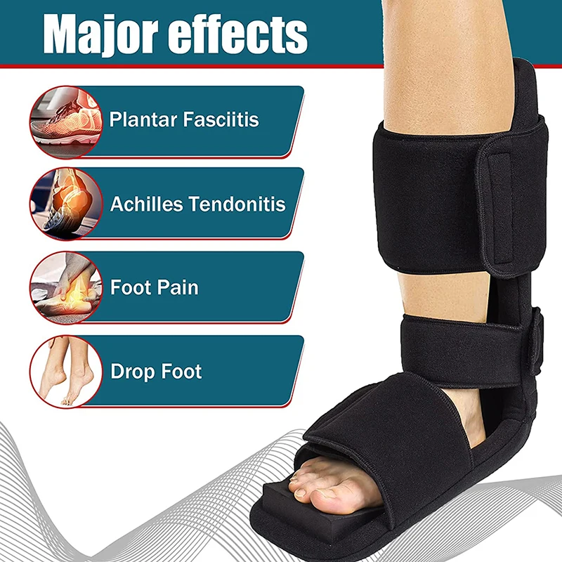 Plantar Fasciitis Night Splint Orthopedic Sleeping Immobilizer Stretch Boot 90 Degree Foot Drop Brace for Achilles Tendinitis