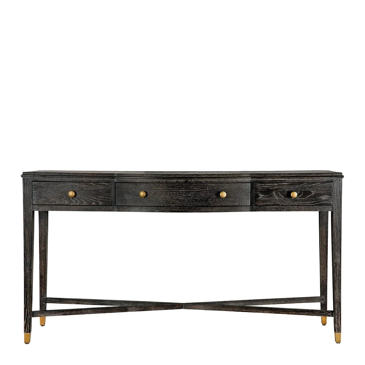 

* Modern American Style Living Room Furniture Wooden Console Table French Rectangular Black Entrance Table