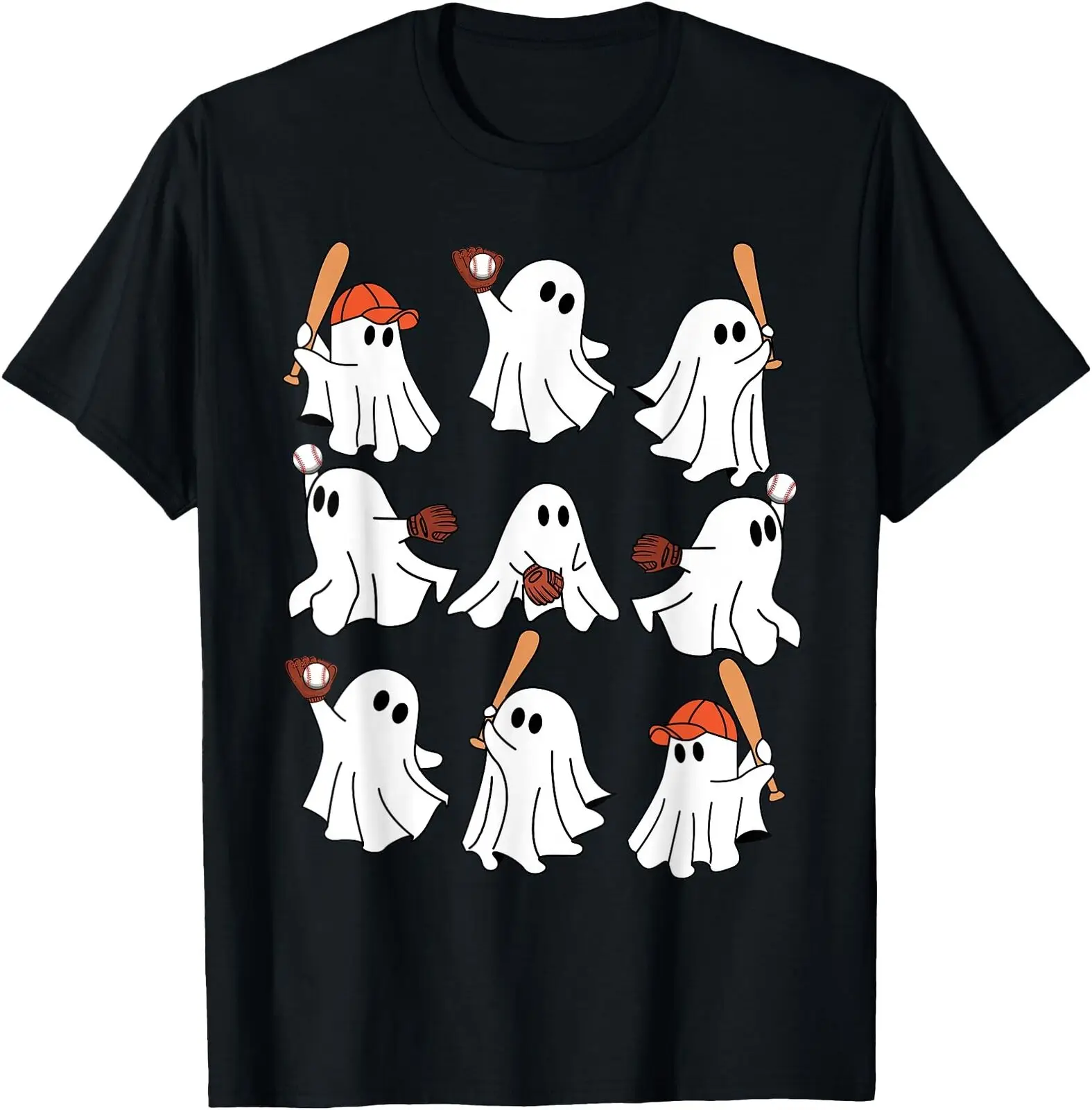 Boo Ghost Halloween Baseball Happy Halloween Baseball Lover T Shirt Men