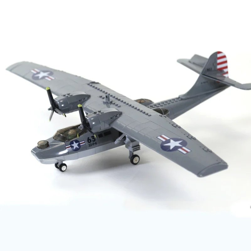 

WW2 Military Classical Model Air Force PBY-5A Catalina Seaplane Collection Decoration Building Blocks Bricks Toys Gifts