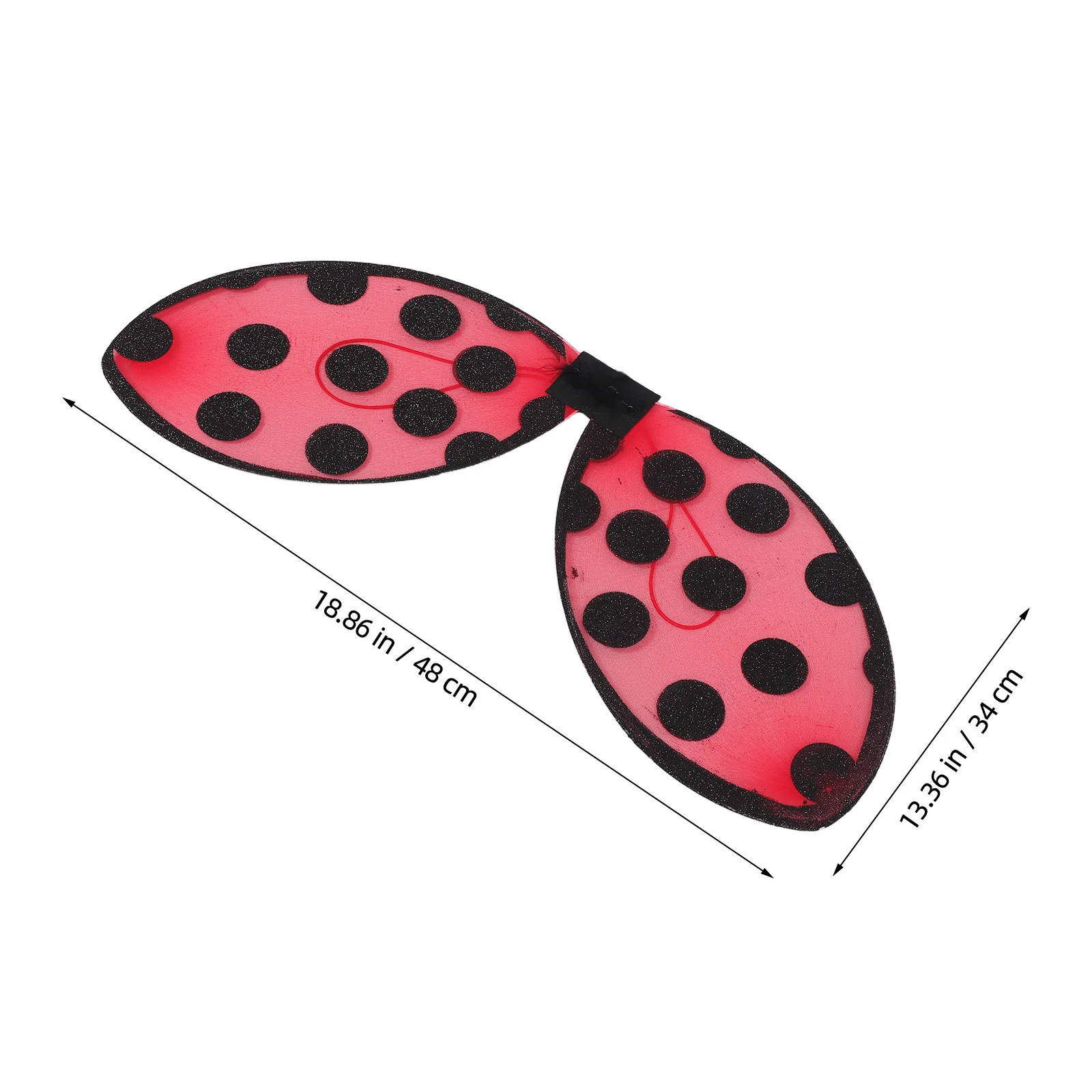 Red Ladybug Wing Performance Costume Glitter Foldable Lightweight Masquerade Birthday Party Dress Kids Girls Cosplay Accessories