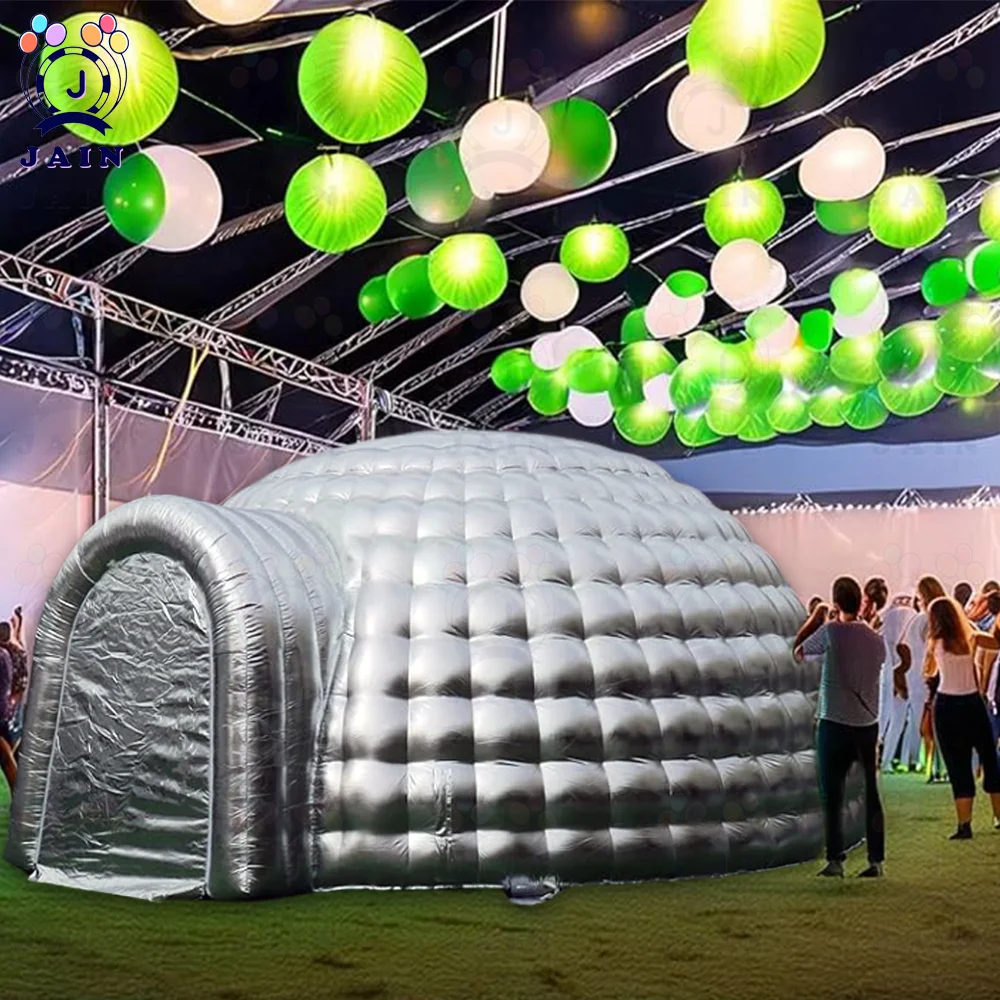 Inflatable Camping Tent, White Igloo Dome With Blower,  Inflatable Bar Dome House Tent, Igloo Marquee Tent for Outdoor Party