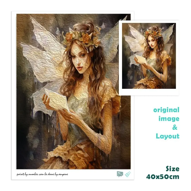 CHENISTORY Picture By Number Elf Girl DIY 40x50cm Frame Coloring By Number Figure Paint On Canvas For Adults Home Decoration