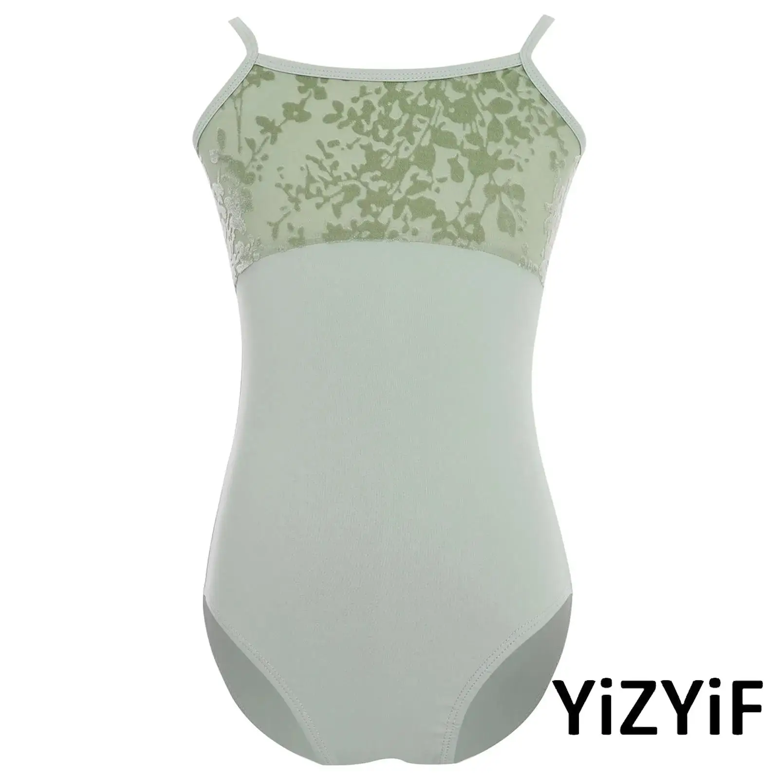 

Kids Girls Mesh Ruffles Ballet Leotard Sleeveless Backless Bodysuit for Gymnastics Dance Practice Performance Lyrical Dancewear