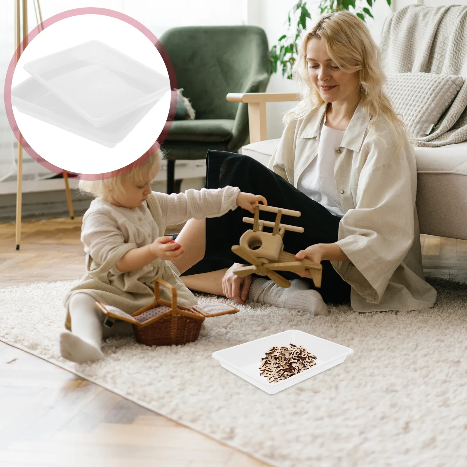 

Набор из 6 пластиковых лотков для сортировки и хранения, многофункциональный органайзер для блоков, большой емкости, многоразовый, для сервировки