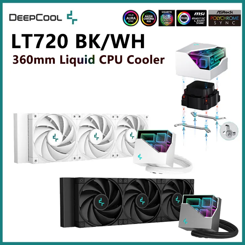 

DeepCool LT720 360mm CPU Liquid Water Cooling Integrated CPU Cooler 120mm ARGB Fan DIY Radiator For LGA1700/2011/115x AM4 AM5