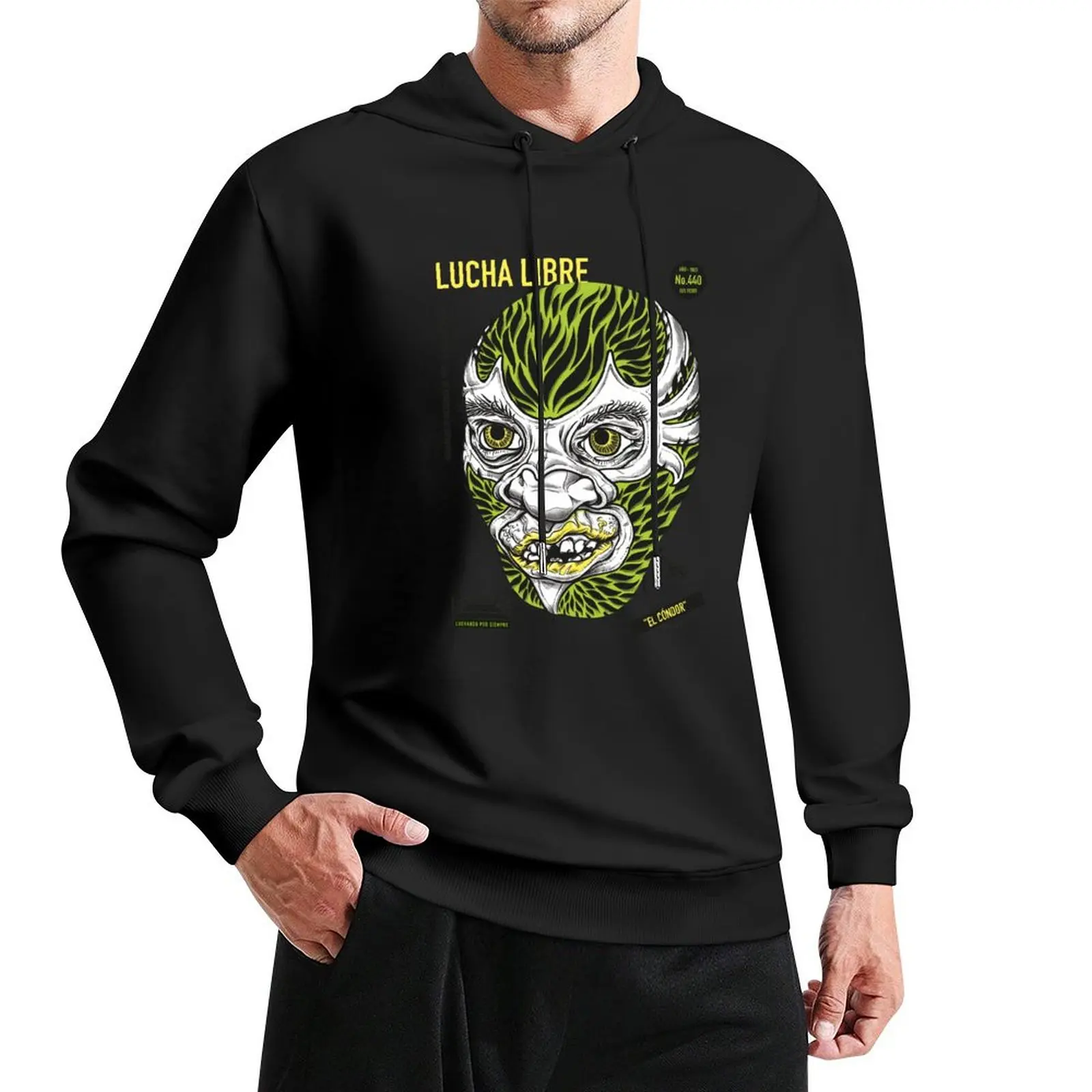 Lucha Libre Mexican Wrestler Illustration Pullover Hoodie autumn autumn clothes new features of hoodies & sweatshirts