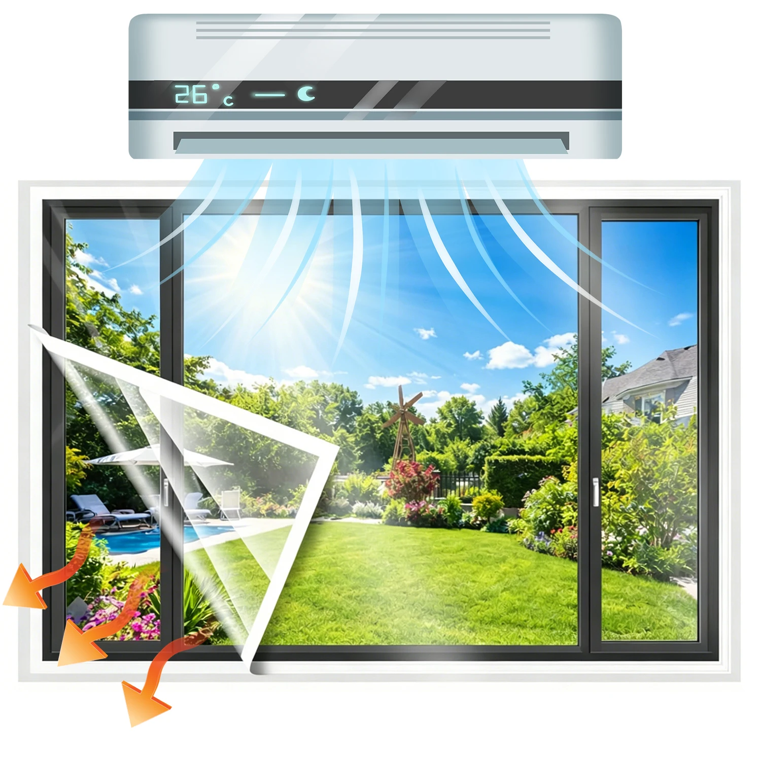 Window Insulation Film, Indoor Windproof & Dustproof,Energy-saving Transparent Film，Easy Installation