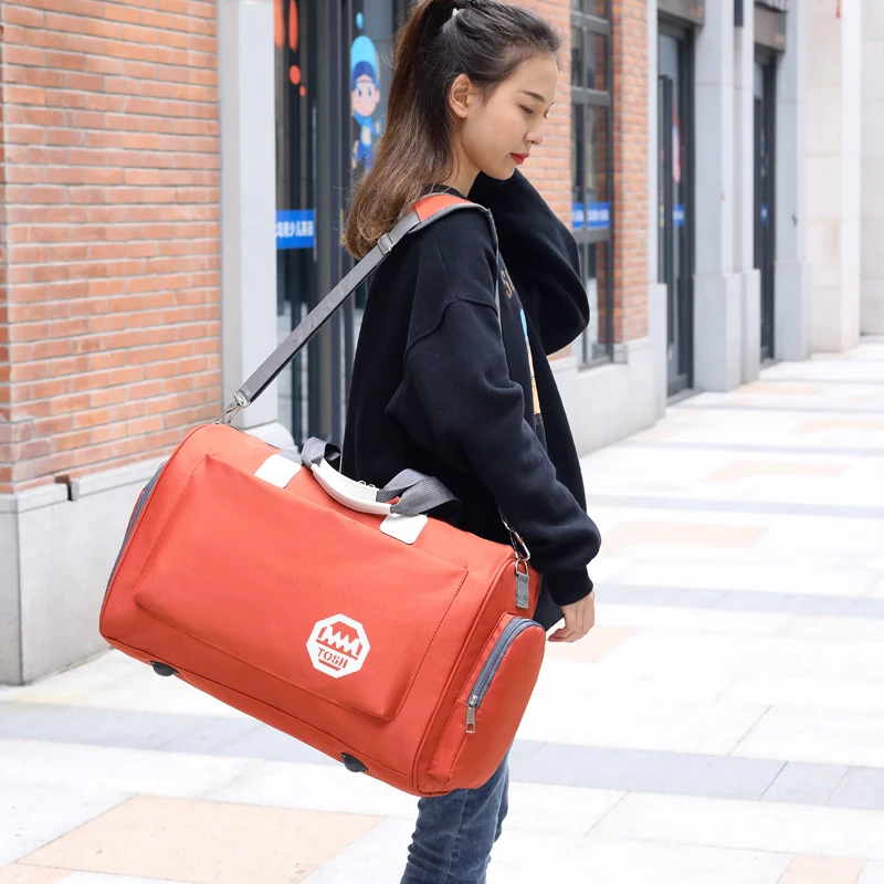 

Korean Sle ort Trip Handheld Travel Bag ex Large Capaci Lage Bag Waterproof Crossbody Can Cover Handle Travel Bag
