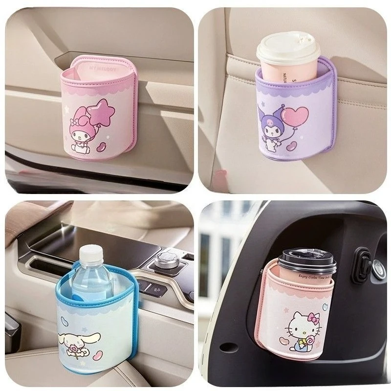 Sanrio New Hello Kitty Kuromi My Melody Kawaii Anime Cartoon Storage Rack Car Ornaments Storage Bag Sense of Luxury Decoration view 2