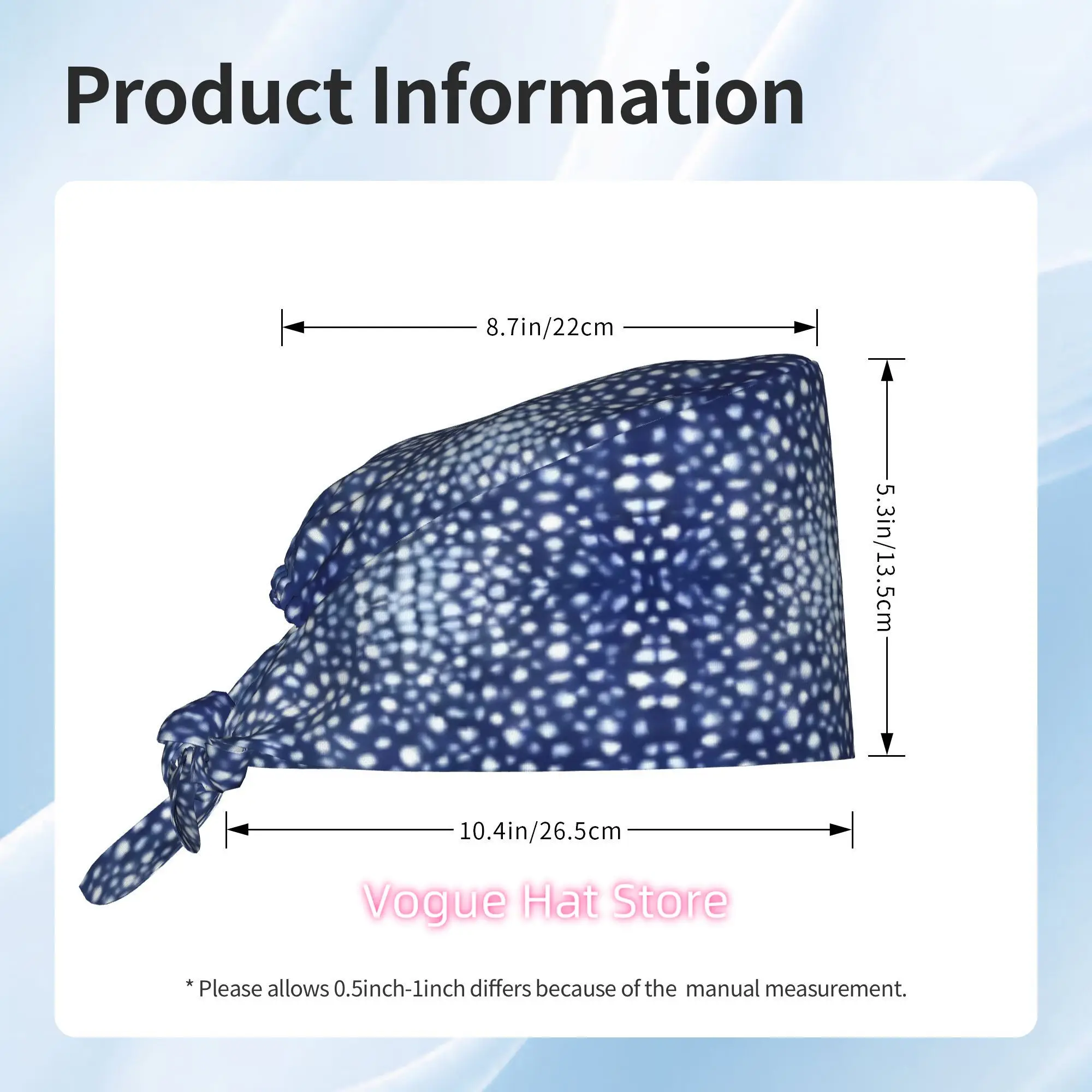 1pc Whale Shark Print Adjustable Work Cap - Lightweight Dustproof Marine-Themed Hat with Whale Shark Scale Pattern (Rhincodon Ty