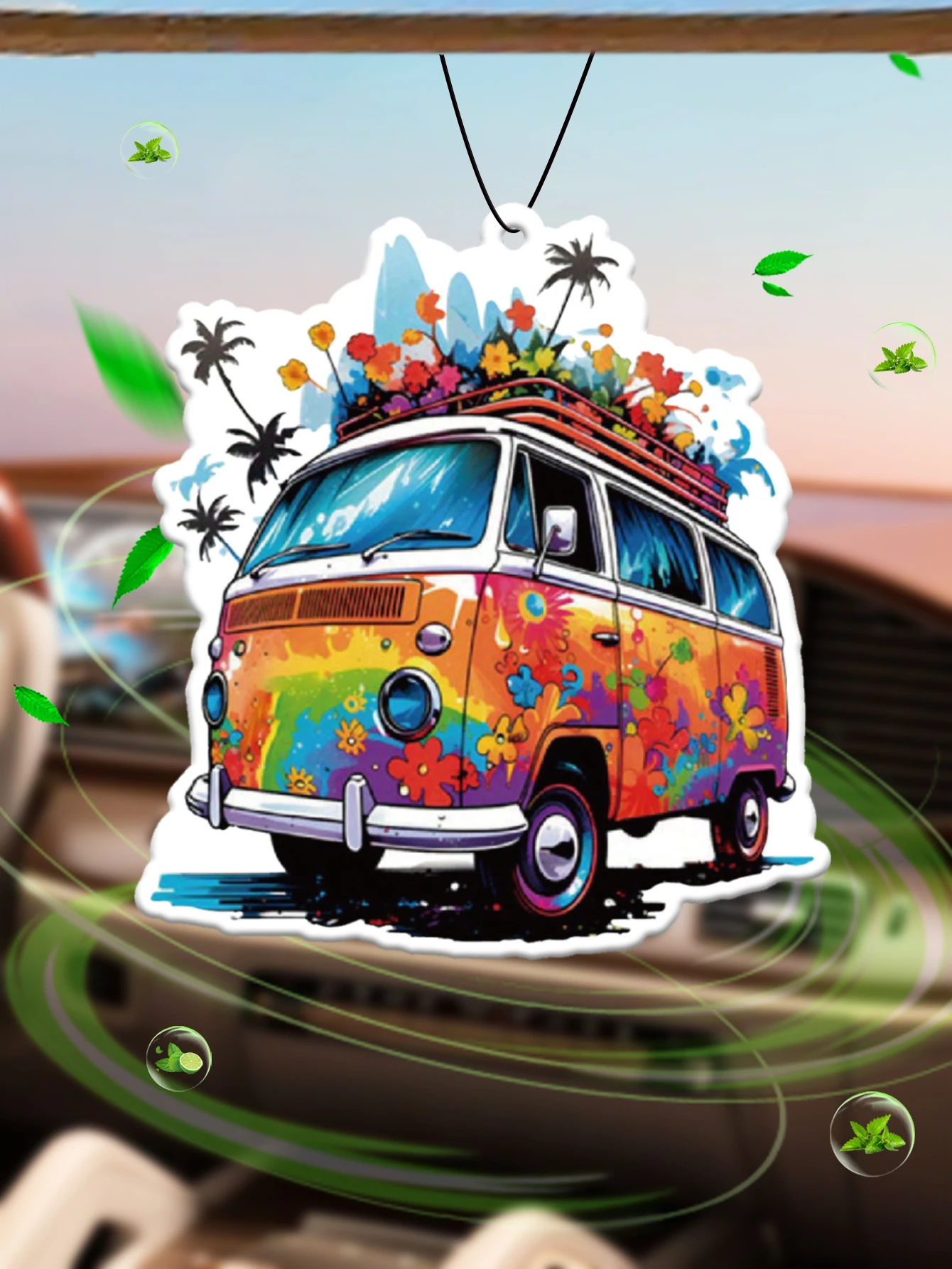 Vintage Surf Car at Sunset on the Beach with Palm Trees, Carrying a Surfboard, Intercontinental Hotel (Hotel Scent) Neutral Car Perfume and Non-Toxic Air Freshener |   Natural Essential Oils and Aromatherapy Scent Tablets (Noroili/Grapefruit/Cedar) |   Hanging Type and Dual-Purpose with Vent Clip |   Long-Lasting Fragrance for 60-90 Days |   Deodorize and Purify the Air |   Suitable for Use in Cars, Homes, Wardrobes, and Bathrooms. |   Cartoon Animation Design