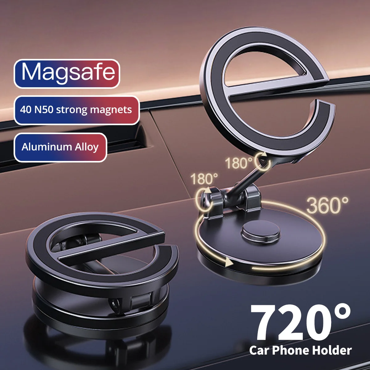 

Magnetic Car Phone Holder For iPhone 15 14 Pro Max Universal Magnet Car GPS Bracket 720° Rotation Cell Phone Stand for Magsafe