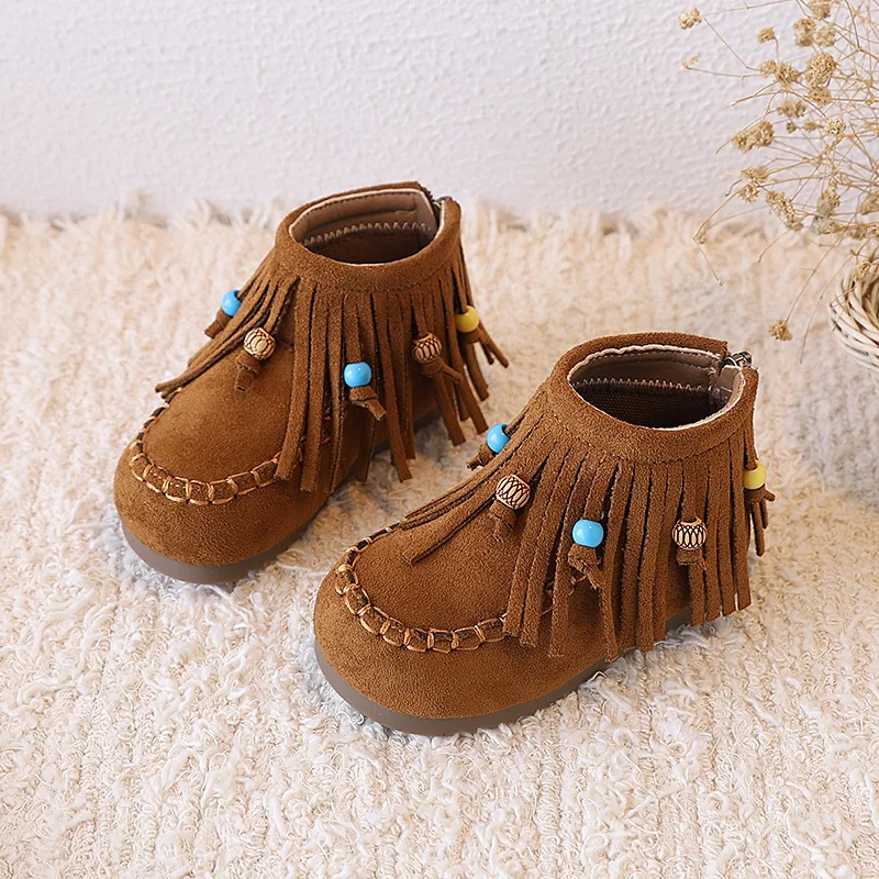 

Botas Niña/ботинки для девочек в стиле ретро, осень 2022, новые модные ботильоны для девочек, туфли принцессы в стиле ретро, туфли для девочек с кисточками, коричневые женские ботинки