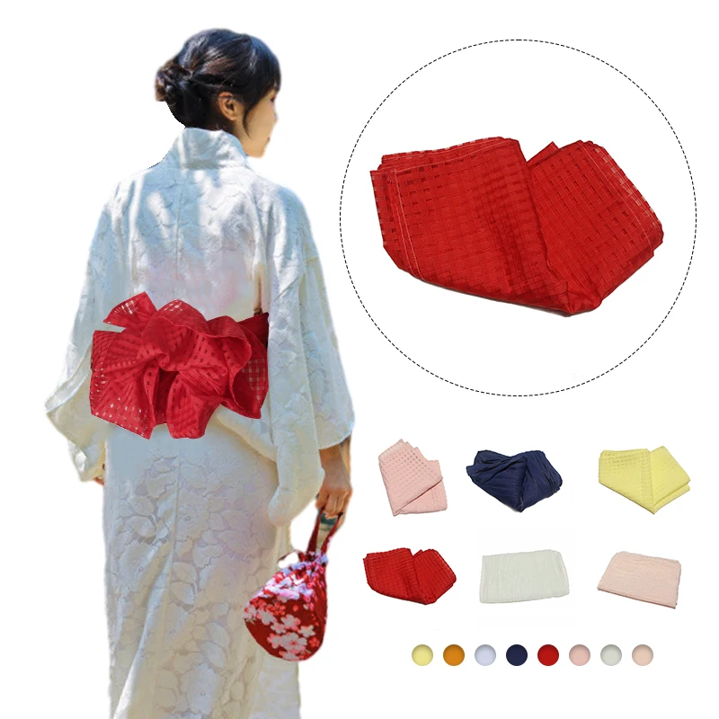 Japanese Traditional Kimono Obi Yukata Belt Geisha Kimono Waist Belt Lady Sweet Dressing Bow Tie Setting Belt Kimono Accessories