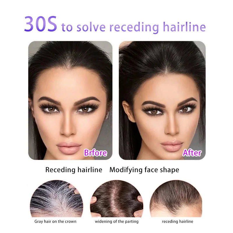 100% Human Hair 3clips T Type 3D Bangs Natural Forehead Fringes Bangs Increase Hair Volume Women's Wig Hair Pieces