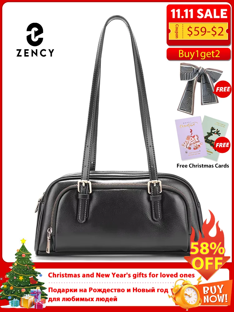 Luksusowa beżowa torebka damska Zency w stylu francuskim, torebka pod pachę z prawdziwej skóry, prezent na Boże Narodzenie, torba na ramię dla żony, siostry.