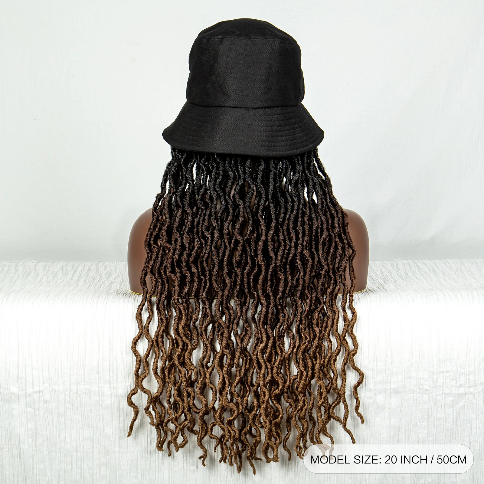 Synthetic Faux Locs Extension With Hat Gradient Wavy Faux Locs Braiding Extension With Hat Machine Made Fiber Braids Extension