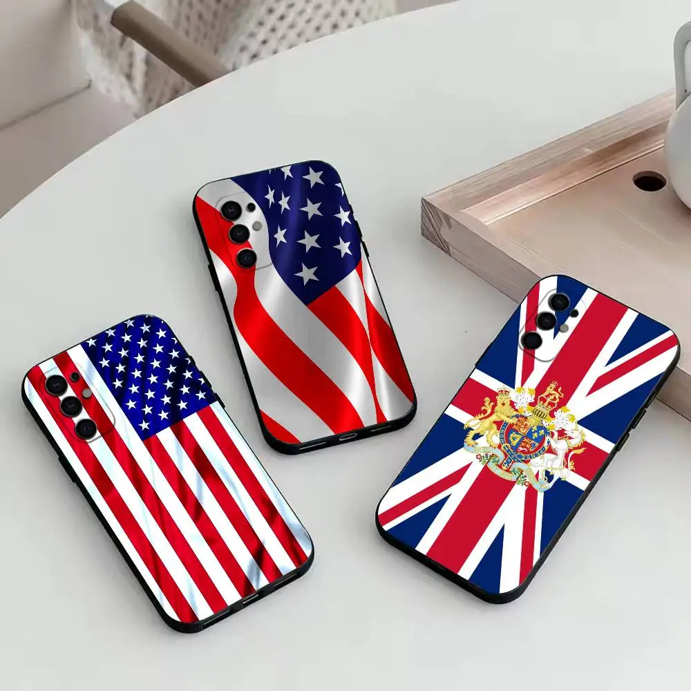 The American flag  Phone Case Black Silicone Soft For Samsung S25,S24,S21,S22,S23,S30,Ultra,S20,Plus,Fe,Lite