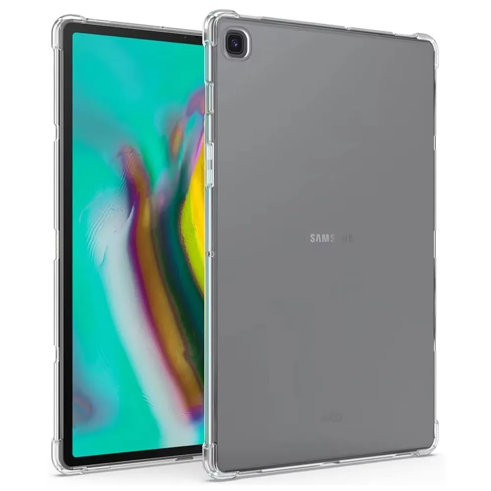 Penutup transparan untuk Samsung Galaxy Tab S5E 10.5 "2019 SM-T725 T720 silikon TPU lembut tahan guncangan Tablet kantong udara antijatuh