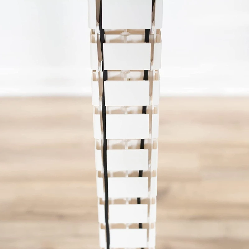 Altura ajustável Desk Cable Management Kit, quatro entradas Praça Wire Storage Box