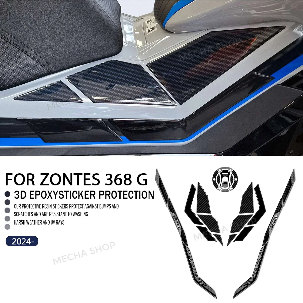 

368G 2025 2026 Accessories Waterproof Protective Tank Pad Sticker Kit 3D Resin Protective Sticker For Zontes 368G 2024-
