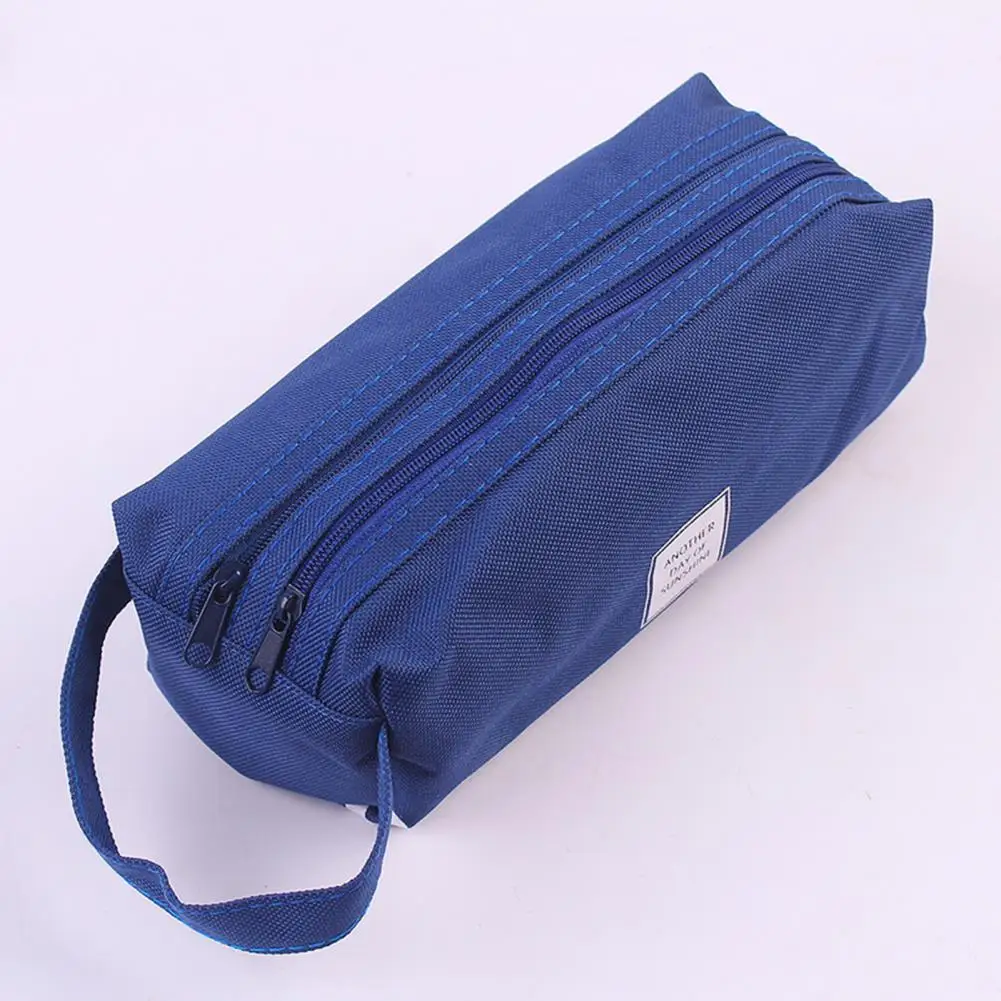 Borsa per cancelleria borsa per Organizer per penne capacità borsa per matite a doppio strato con cerniera custodia per penna per pennelli per trucco durevole per esigenze