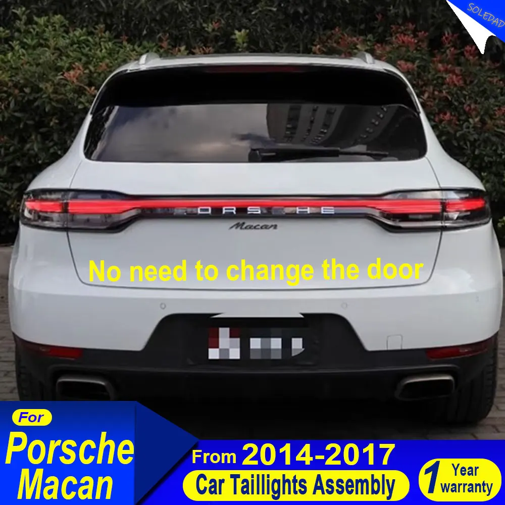 Car Taillight For Porsche Macan 2014 2015 2016 2017 LED Through Taillight Assembly Mode Tail Rear Turn Brake DRL Light Accessory