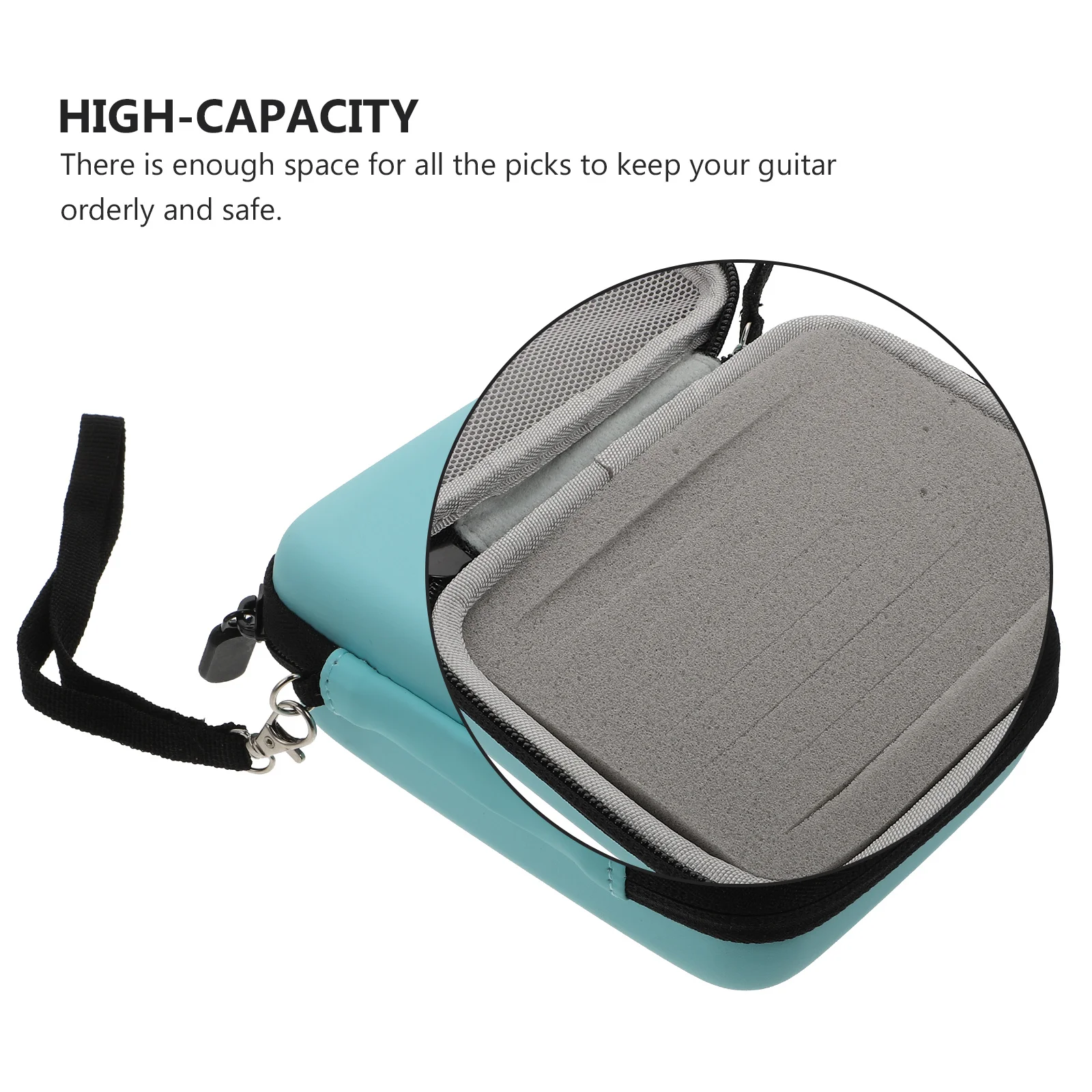 

1Pcs Sky Blue Guitar Pick Storage Bag Portable Lightweight Travel Organizer Compact Durable Plastic Case for Picks Jewelry