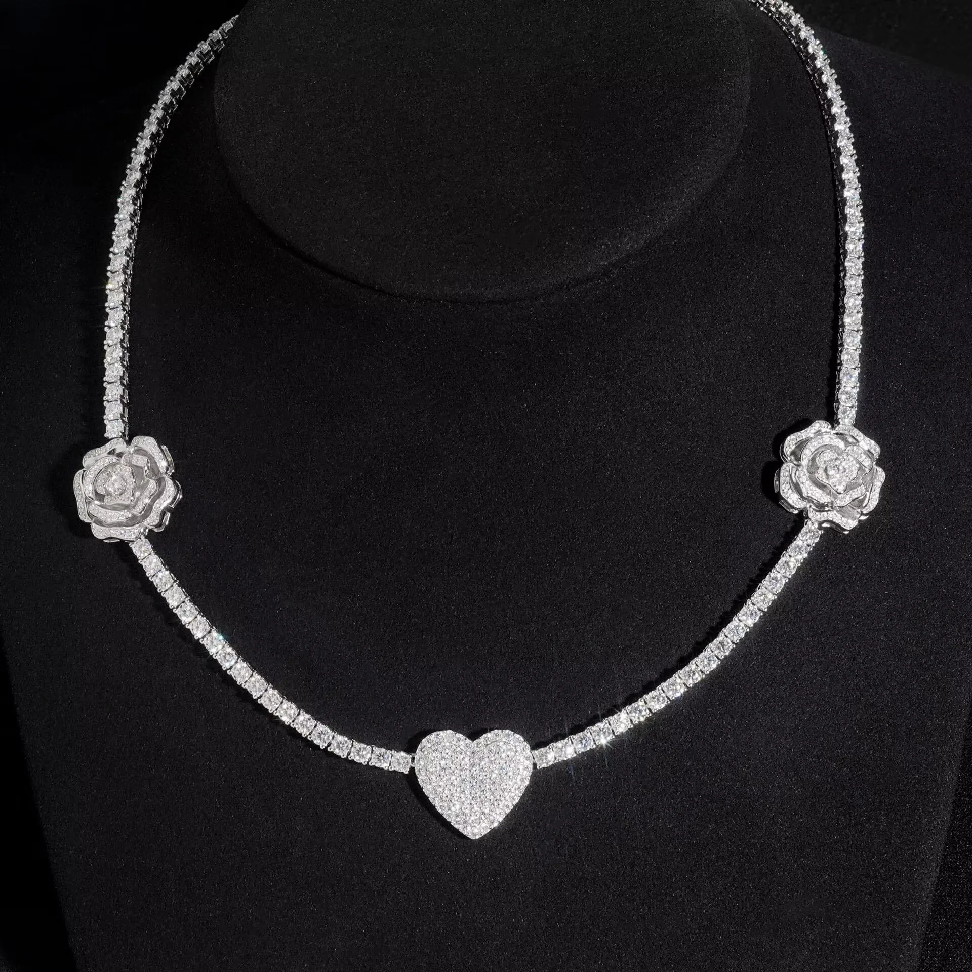 

New Style 3mm Moissanite Hip Hop Personality Tennis Chain Couple Style